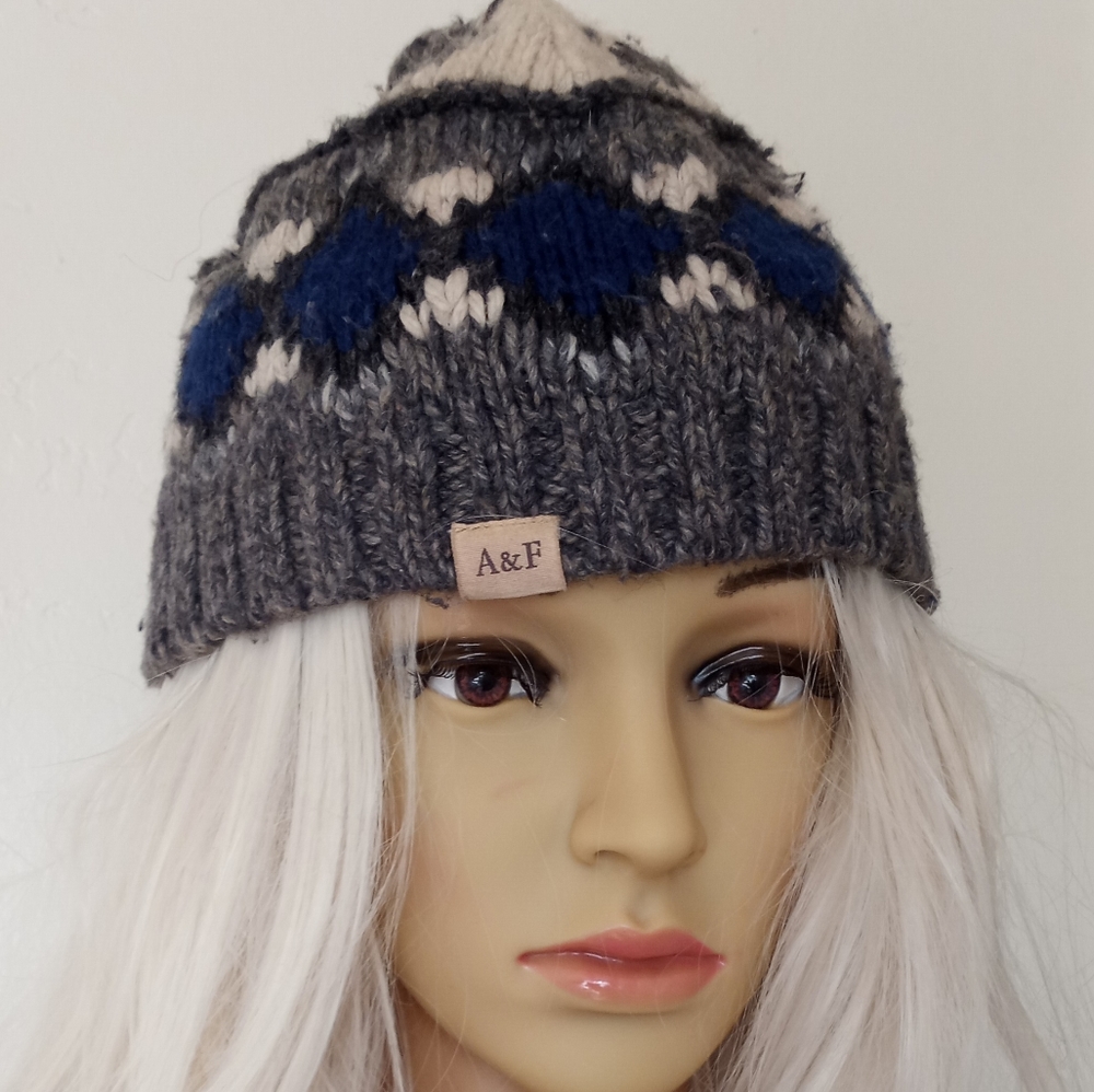 Grey Beanie, A & F, Womans, Casual